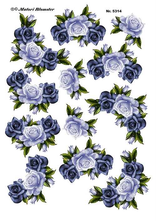  3D Blå roser